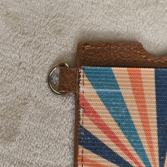 "YEAH, NO" Slip Wallet Brown, Red. White & Navy Blue - Picture 4 of 10